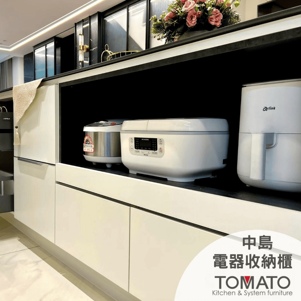 中島電器收納櫃-小廚房系統櫃示意圖由蕃茄廚具 系統傢俱提供